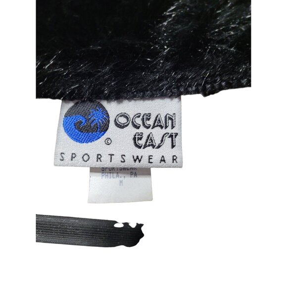 Vtg Ocean East Fleece Jacket Women’s M Leopard Print Faux Fur Collar Zip Up - Picture 9 of 15